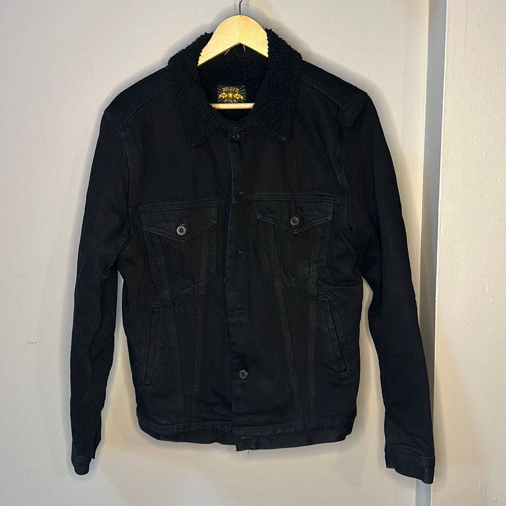 The Ironside Sherpa Fleece 14oz 'Johnny Cash Black' Japan Selvage Denim Jacket